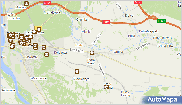 mapa Końskowola, Końskowola na mapie Targeo