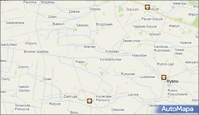 mapa Konstantynów gmina Kocierzew Południowy, Konstantynów gmina Kocierzew Południowy na mapie Targeo