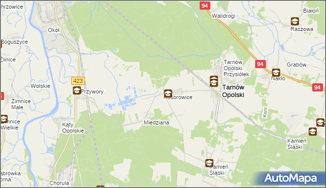 mapa Kosorowice, Kosorowice na mapie Targeo