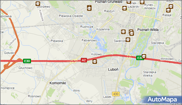mapa Kotowo gmina Poznań, Kotowo gmina Poznań na mapie Targeo