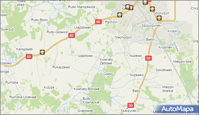 mapa Kownaty Żędowe, Kownaty Żędowe na mapie Targeo