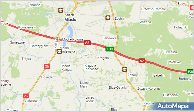 mapa Krągola, Krągola na mapie Targeo