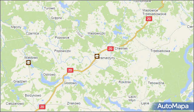 mapa Kramarzyny, Kramarzyny na mapie Targeo