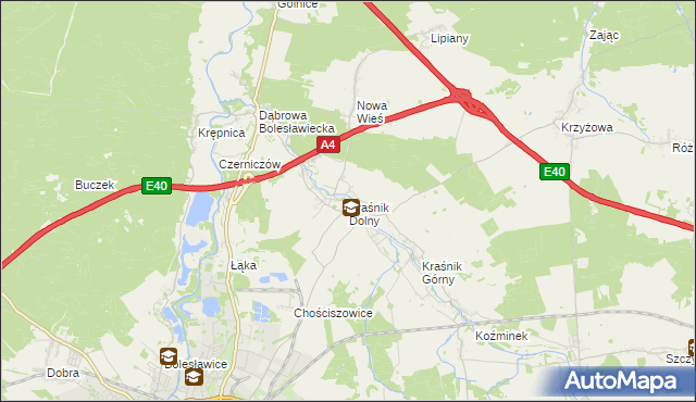 mapa Kraśnik Dolny, Kraśnik Dolny na mapie Targeo