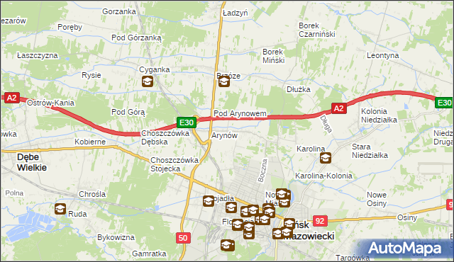 mapa Królewiec gmina Mińsk Mazowiecki, Królewiec gmina Mińsk Mazowiecki na mapie Targeo