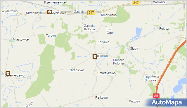 mapa Królikowo gmina Szubin, Królikowo gmina Szubin na mapie Targeo