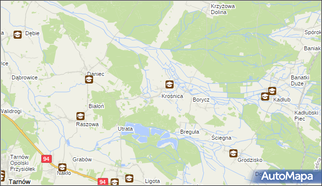 mapa Krośnica gmina Izbicko, Krośnica gmina Izbicko na mapie Targeo