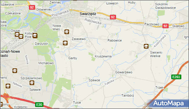 mapa Kruszewnia gmina Swarzędz, Kruszewnia gmina Swarzędz na mapie Targeo