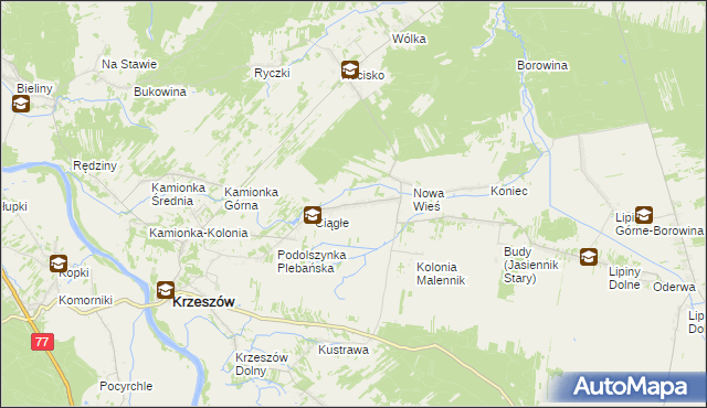 mapa Krzeszów Górny, Krzeszów Górny na mapie Targeo