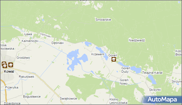 mapa Krzewent, Krzewent na mapie Targeo