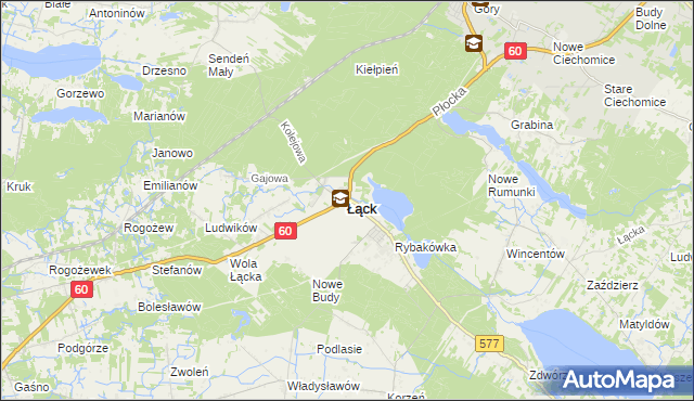 mapa Łąck, Łąck na mapie Targeo