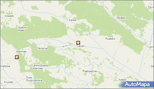 mapa Łączki gmina Łyse, Łączki gmina Łyse na mapie Targeo