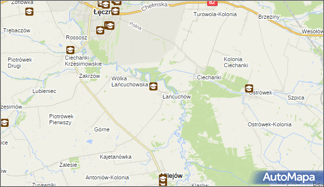 mapa Łańcuchów, Łańcuchów na mapie Targeo