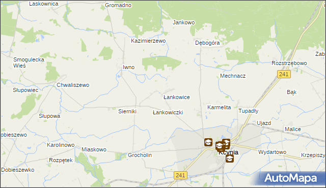 mapa Łankowice, Łankowice na mapie Targeo