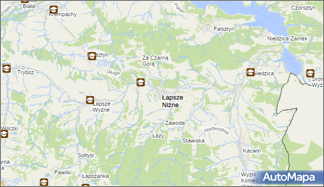 mapa Łapsze Niżne, Łapsze Niżne na mapie Targeo