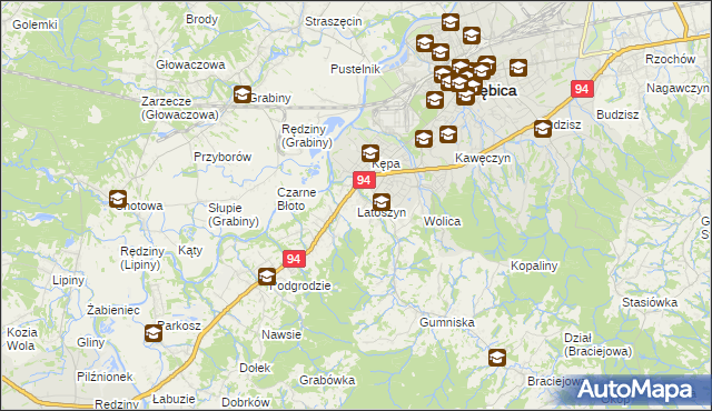 mapa Latoszyn, Latoszyn na mapie Targeo