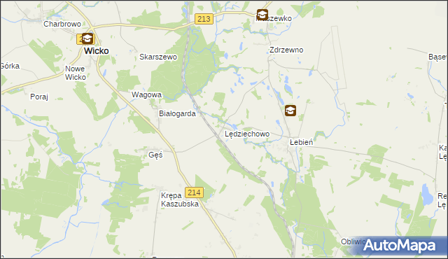 mapa Lędziechowo, Lędziechowo na mapie Targeo