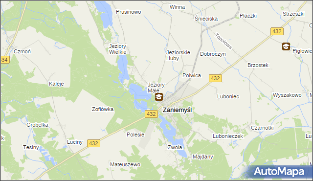 mapa Łękno, Łękno na mapie Targeo