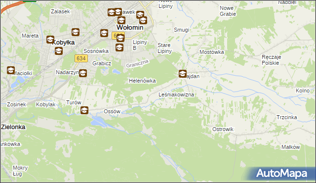 mapa Leśniakowizna, Leśniakowizna na mapie Targeo