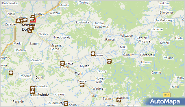 mapa Łętowe, Łętowe na mapie Targeo