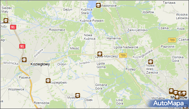 mapa Lgota-Mokrzesz, Lgota-Mokrzesz na mapie Targeo