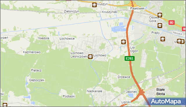 mapa Łochowo, Łochowo na mapie Targeo