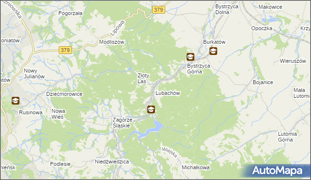 mapa Lubachów, Lubachów na mapie Targeo