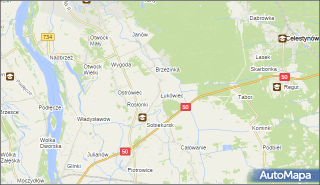 mapa Łukówiec gmina Karczew, Łukówiec gmina Karczew na mapie Targeo