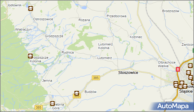 mapa Lutomierz, Lutomierz na mapie Targeo