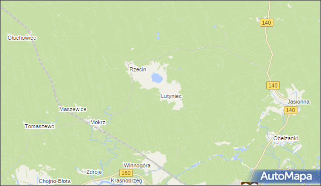 mapa Lutyniec, Lutyniec na mapie Targeo