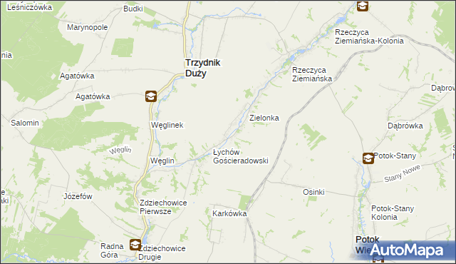 mapa Łychów Szlachecki, Łychów Szlachecki na mapie Targeo