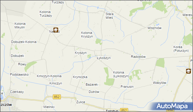mapa Łykoszyn, Łykoszyn na mapie Targeo