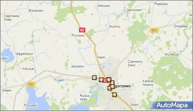 mapa Maćki, Maćki na mapie Targeo