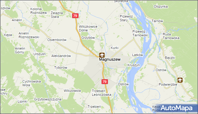 mapa Magnuszew, Magnuszew na mapie Targeo