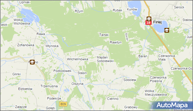 mapa Majdan Sobolewski, Majdan Sobolewski na mapie Targeo