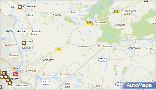 mapa Makowisko gmina Jarosław, Makowisko gmina Jarosław na mapie Targeo