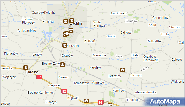mapa Marianka gmina Żychlin, Marianka gmina Żychlin na mapie Targeo