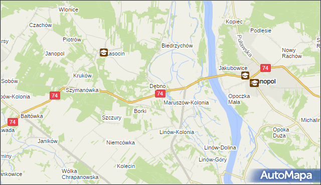 mapa Maruszów gmina Ożarów, Maruszów gmina Ożarów na mapie Targeo