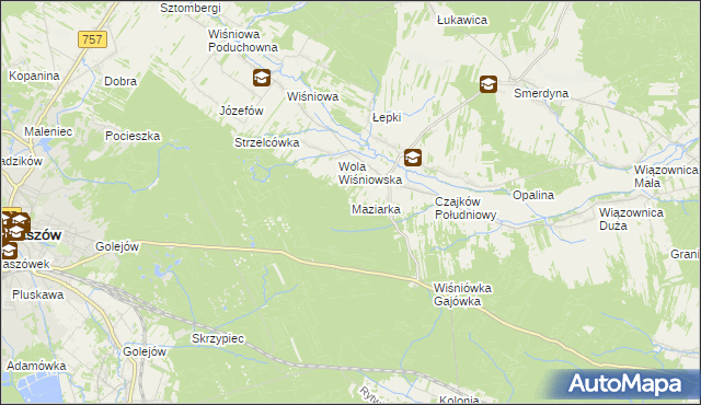 mapa Maziarka gmina Staszów, Maziarka gmina Staszów na mapie Targeo