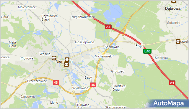 mapa Michałówek gmina Niemodlin, Michałówek gmina Niemodlin na mapie Targeo