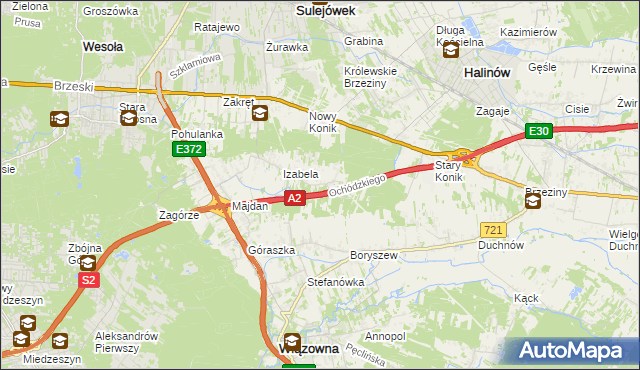 mapa Michałówek gmina Wiązowna, Michałówek gmina Wiązowna na mapie Targeo