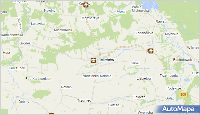 mapa Michów powiat lubartowski, Michów powiat lubartowski na mapie Targeo