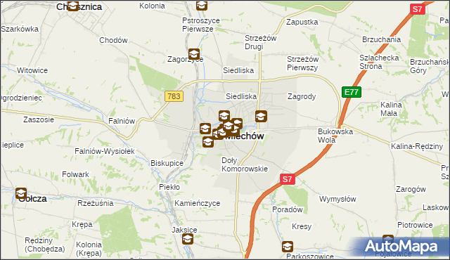 mapa Miechów, Miechów na mapie Targeo