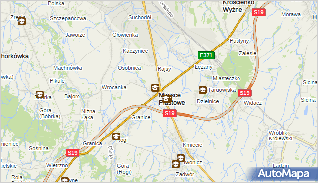 mapa Miejsce Piastowe, Miejsce Piastowe na mapie Targeo