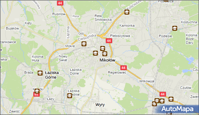 mapa Mikołów, Mikołów na mapie Targeo