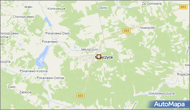 mapa Milejczyce, Milejczyce na mapie Targeo