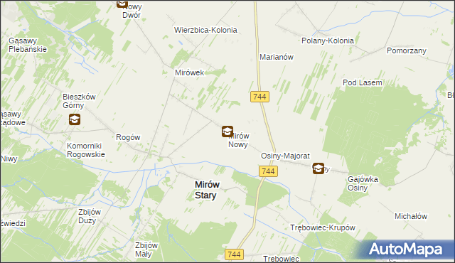 mapa Mirów Nowy, Mirów Nowy na mapie Targeo