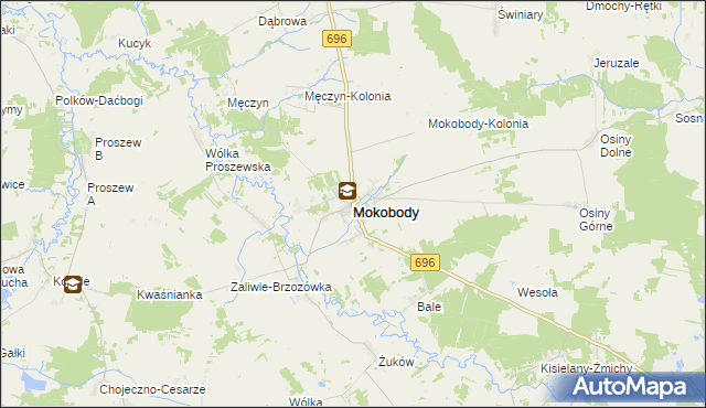 mapa Mokobody, Mokobody na mapie Targeo