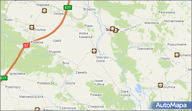 mapa Mokrsko Dolne, Mokrsko Dolne na mapie Targeo