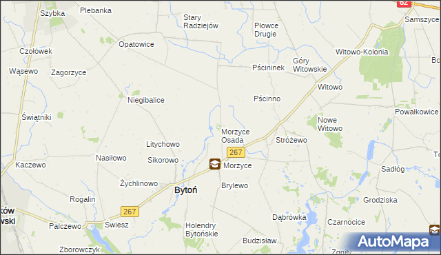 mapa Morzyce Osada, Morzyce Osada na mapie Targeo